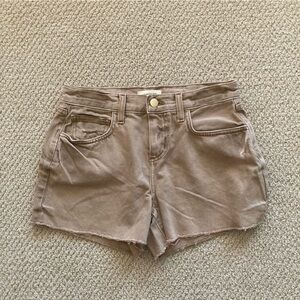 L’Agence Jean Shorts Bottoms Cutoff Hem Light Brown Size 25 Like New